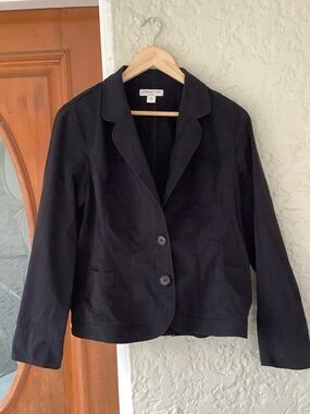 Coldwater Creek Black Women's Two-Button Notch Lapel Blazer